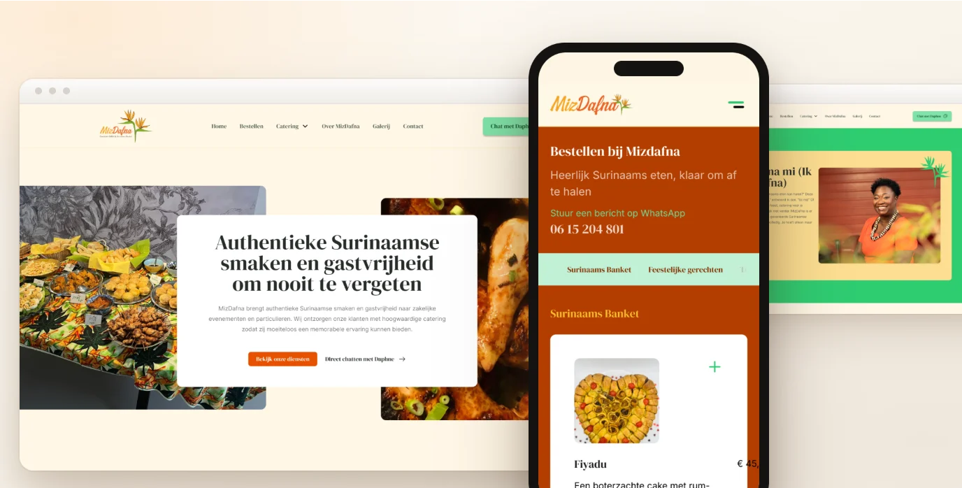 De webshop van MizDafna op desktop en mobiel.